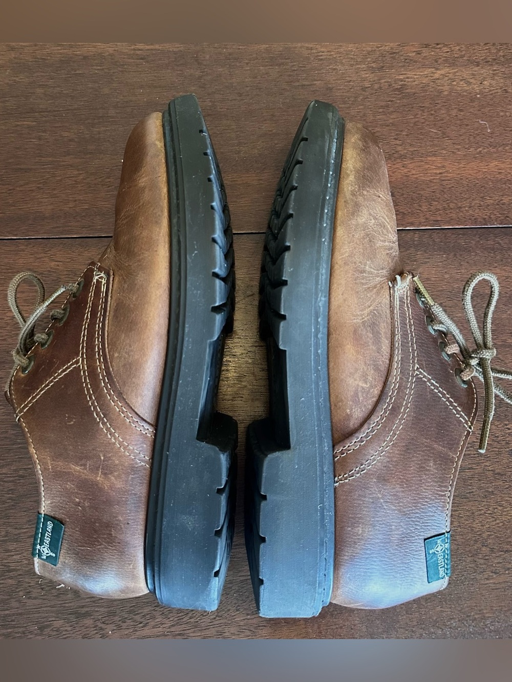 Vintage 90s Eastland Chunky Lace Up Oxford Shoes Brown Leather | Women Size 9.5 - Picture 4 of 9